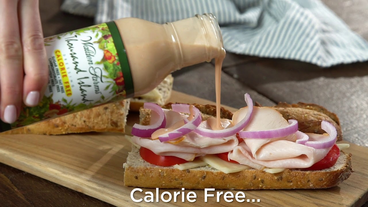 Thousand Island Salad Dressing on Sub Sandwich Walden Farms Thousand Island Salad Dressing on Sub Sandwich Walden Farms
