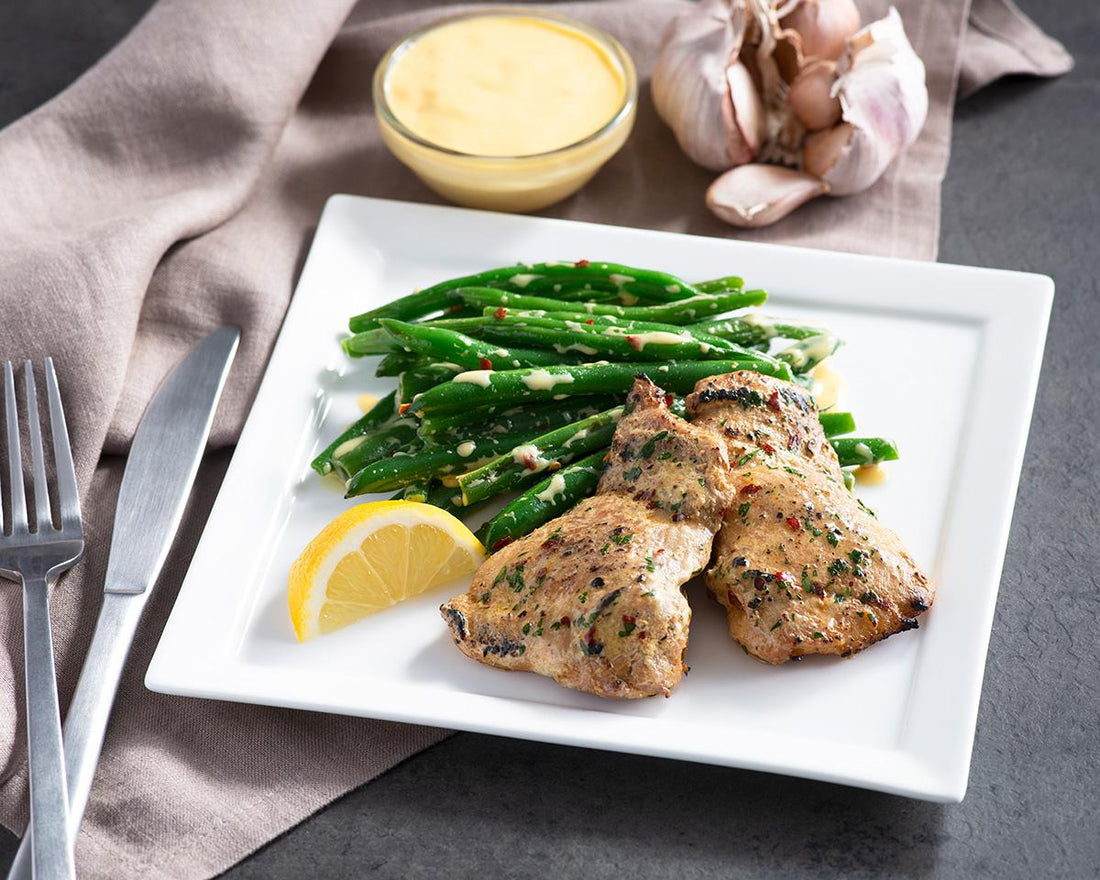 Walden Farms Honey Dijon Glazed Chicken with Green Beans Recipe