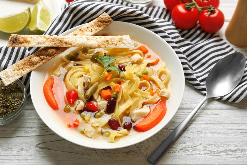 chicken-tortilla-soup-plate-wooden-table