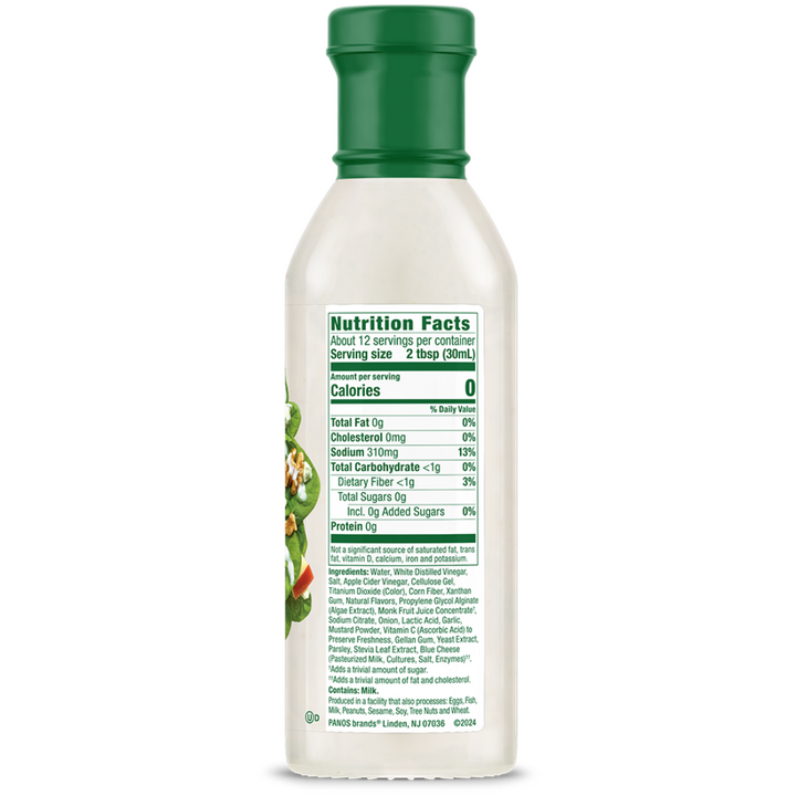 Bleu Cheese Dressing bottle nutrition facts panel