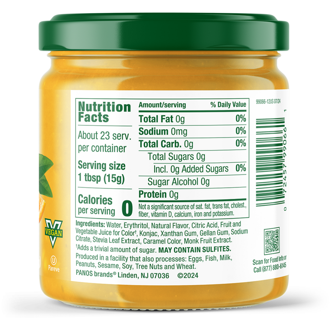 Orange Marmalade Fruit Spread nutrition facts panel