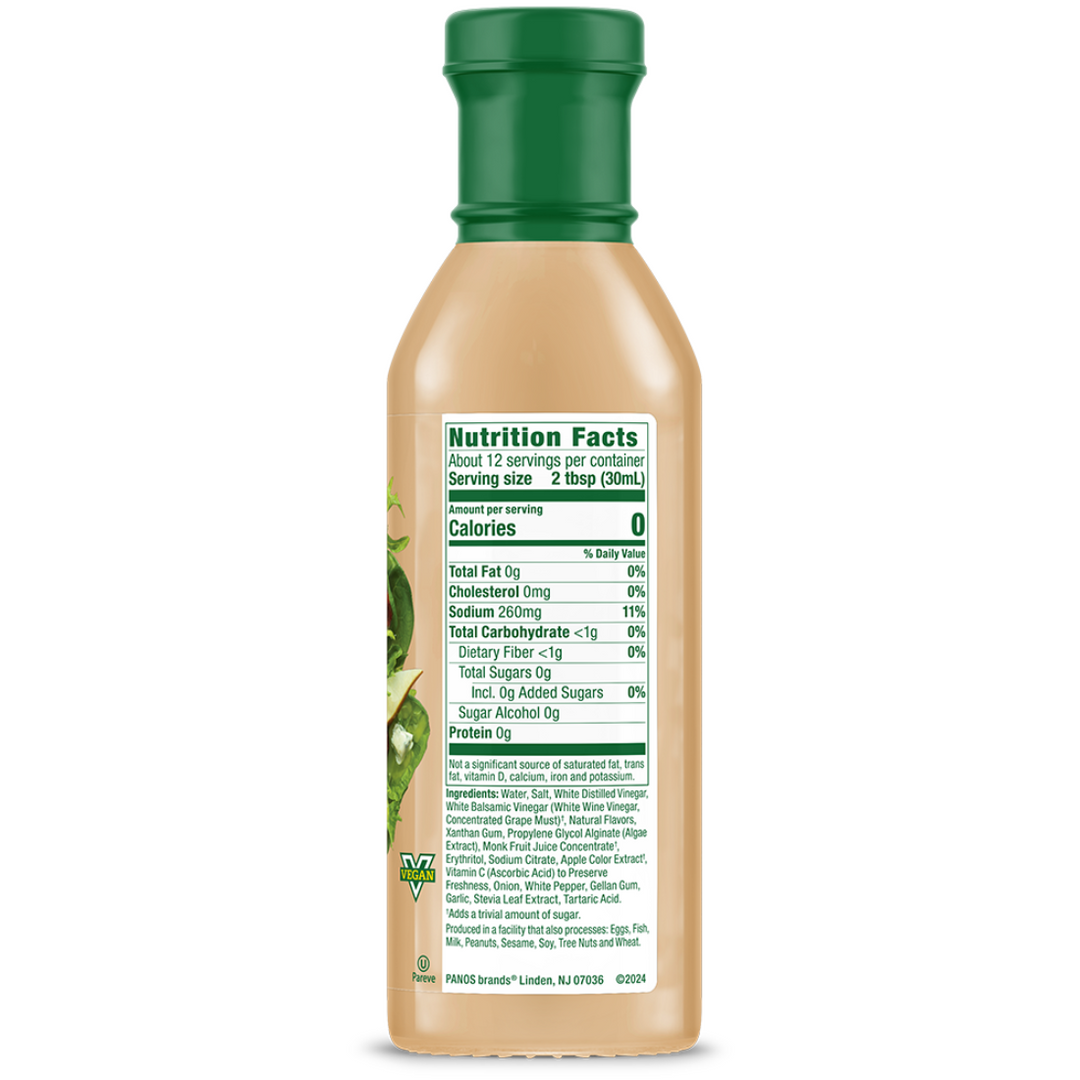 Pear White Balsamic bottle nutrition facts panel