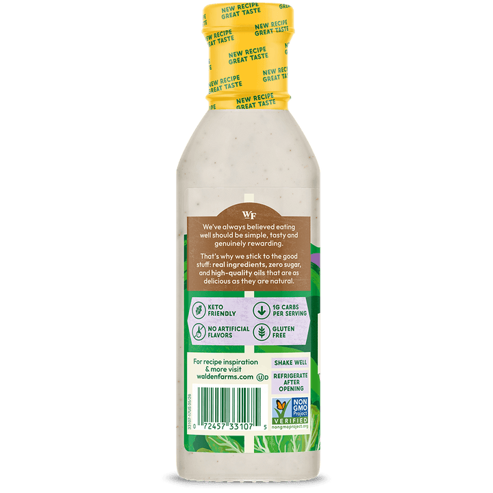 Back view of a white bottle of watermelon oil with a yellow cap, featuring a detailed label with nutritional facts, a barcode, and marketing text on a black background.
